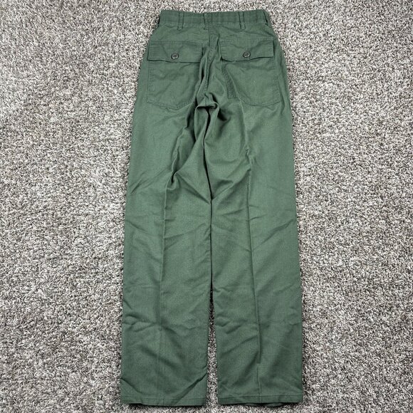 Vintage Military Pants Green OG 507 Utility Trousers 70s USA Fits 26x30 - Picture 10 of 11
